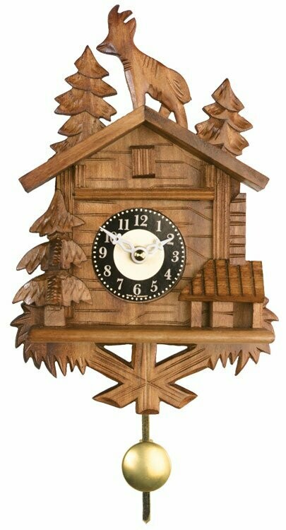 8" Quartz Novelty Clock -  Chalet with Billy Goat on Roof