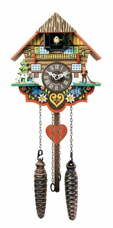 8" Musical Multi-Colored Quartz Cuckoo Clock