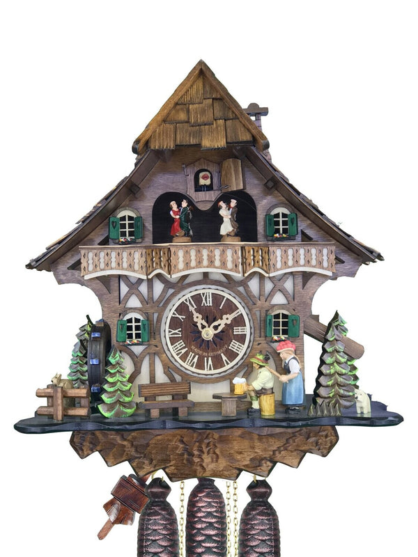 Eight Day Musical Cuckoo Clock - The Noodle Bruiser - Barmaid Strikes Beer Drinker with Rolling Pin